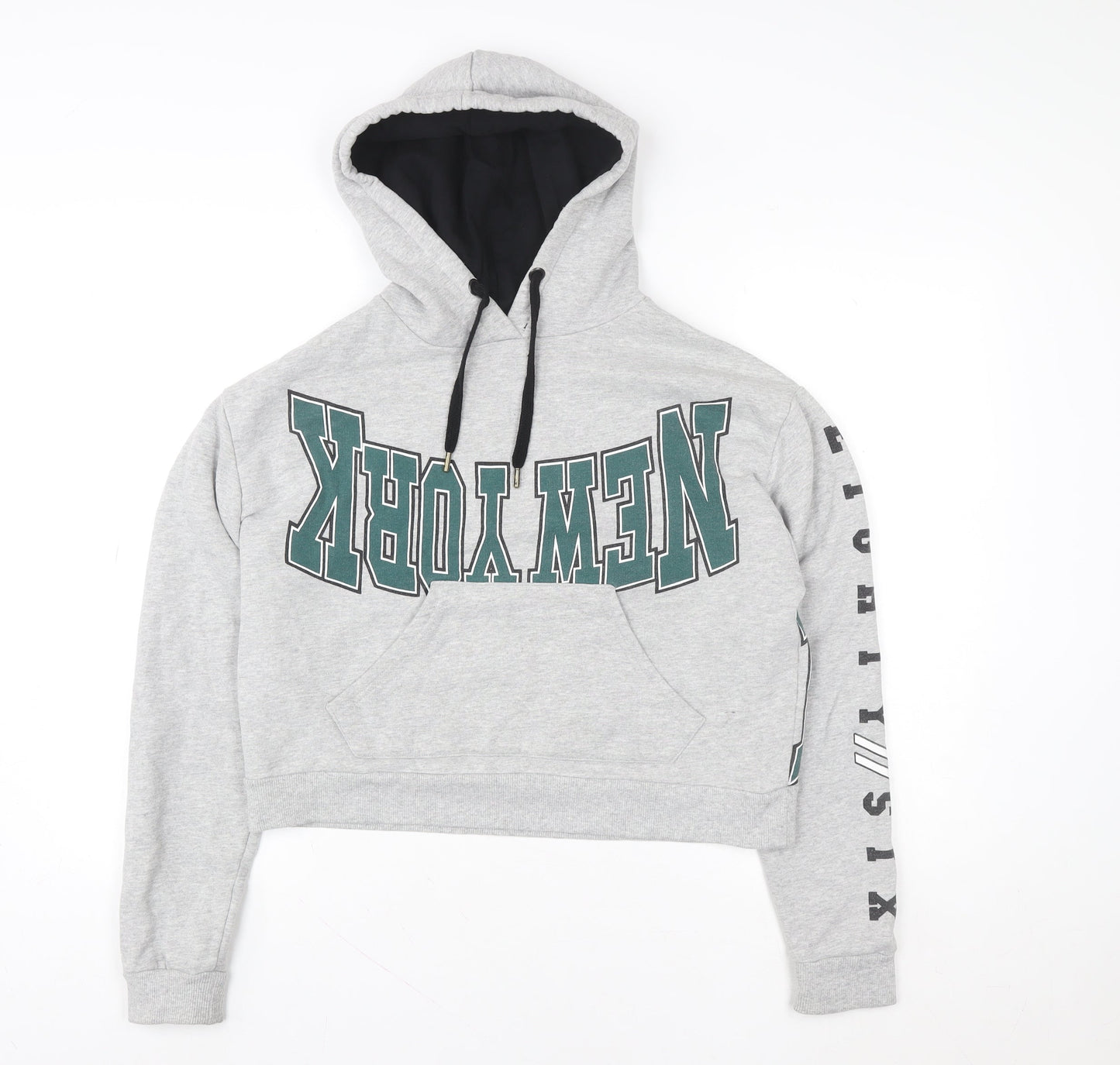 Womens UK Size 8 Topshop Grey Pullover Hoodie