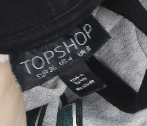 Womens UK Size 8 Topshop Grey Pullover Hoodie