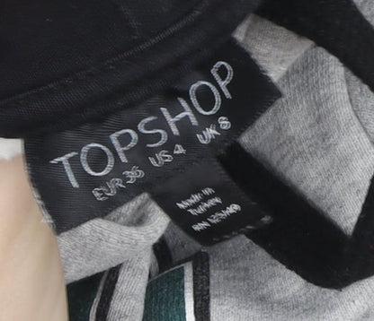 Womens UK Size 8 Topshop Grey Pullover Hoodie