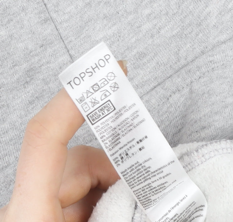 Womens UK Size 8 Topshop Grey Pullover Hoodie
