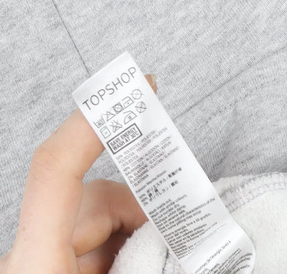 Womens UK Size 8 Topshop Grey Pullover Hoodie