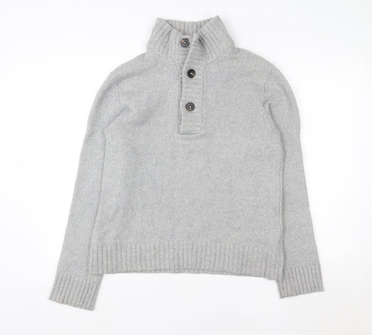 Womens UK Size L H&M Grey Henley Jumper