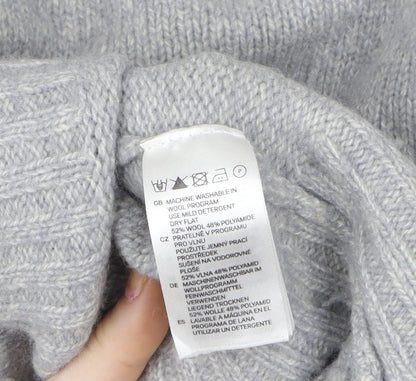 Womens UK Size L H&M Grey Henley Jumper