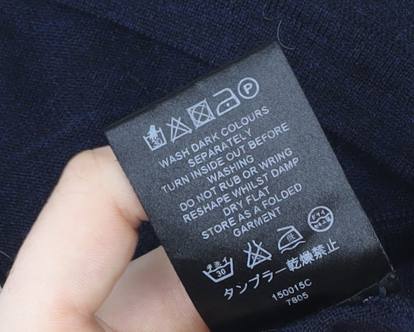 Jaeger Women's Blue Wool Sleeveless V-Neck Vest Jumper Size L