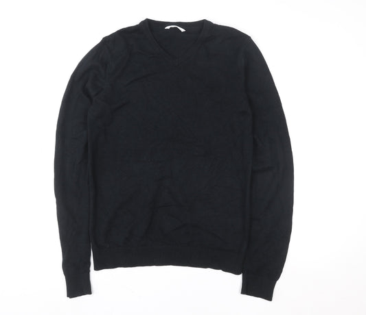 Marks and Spencer Boys Black V-Neck Slim Fit Pullover Sweatshirt 15-16 Years