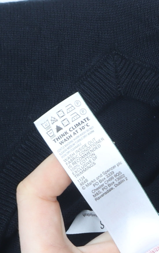 Marks and Spencer Boys Black V-Neck Slim Fit Pullover Sweatshirt 15-16 Years