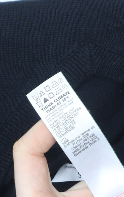 Marks and Spencer Boys Black V-Neck Slim Fit Pullover Sweatshirt 15-16 Years