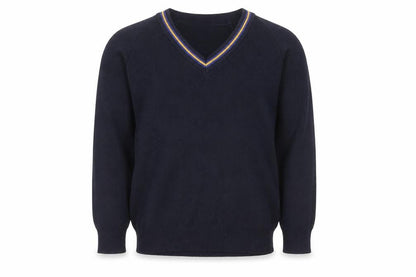Stevensons Boys Black V-Neck School Knitted Acrylic Pullover 32in