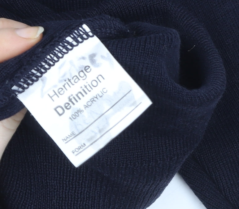 Stevensons Boys Black V-Neck School Knitted Acrylic Pullover 32in