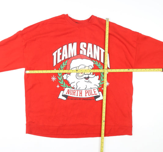 F&F Women’s Red Christmas Santa Graphic Sweatshirt XL