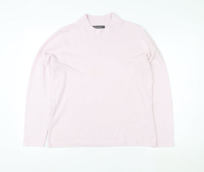 Bonmarché Women Pink Acrylic Pullover Sweatshirt M Roll Neck