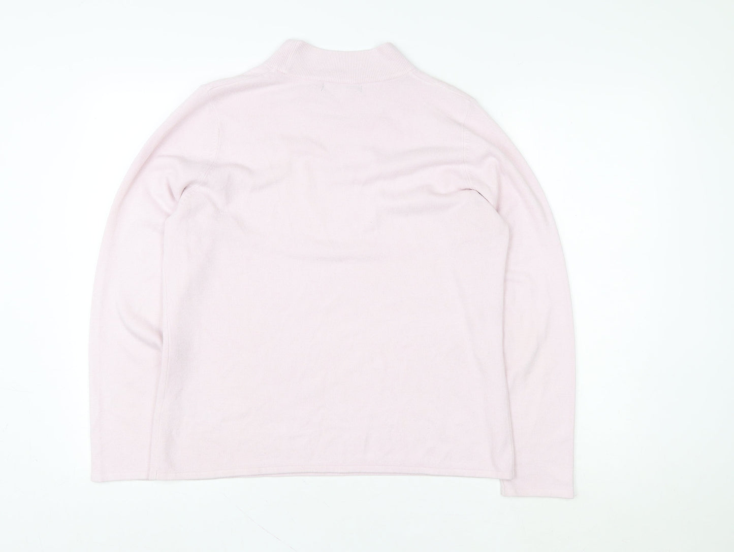 Bonmarché Women Pink Acrylic Pullover Sweatshirt M Roll Neck