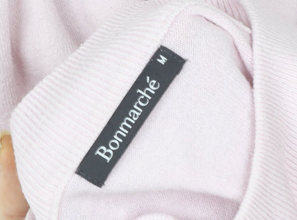 Bonmarché Women Pink Acrylic Pullover Sweatshirt M Roll Neck