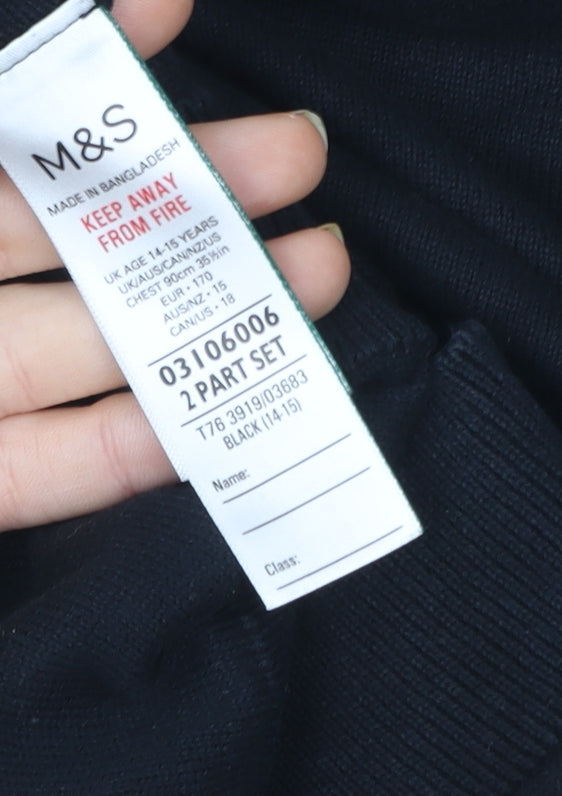 Teens UK Size 14 Plus Marks and Spencer Black Pullover Sweatshirt