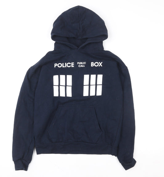 Boys UK Size 12-13 Years Stars & Stripes Blue Pullover Hoodie