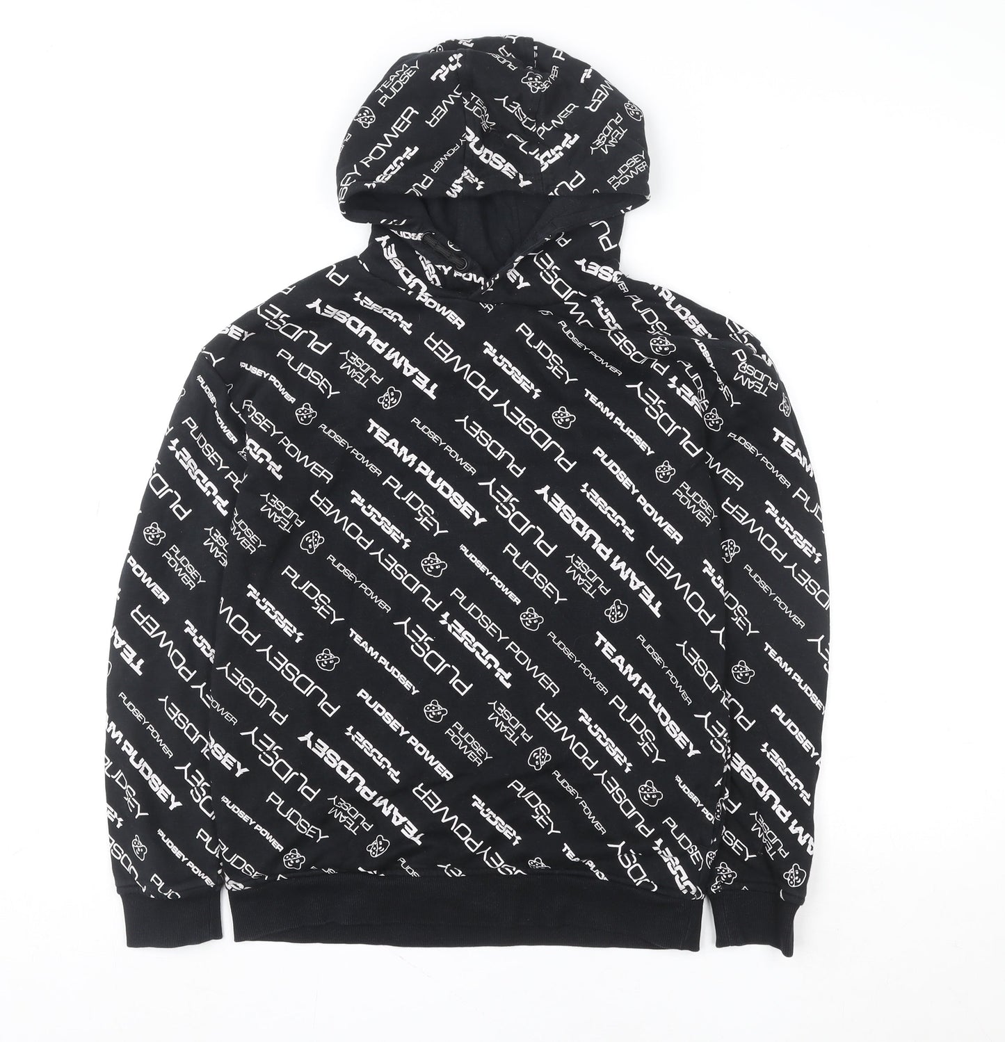 George Boys Black TEAM PUDSEY Pullover Hoodie 11-12 Years Graphic Print