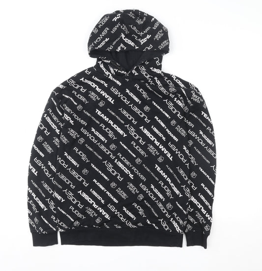 George Boys Black TEAM PUDSEY Pullover Hoodie 11-12 Years Graphic Print