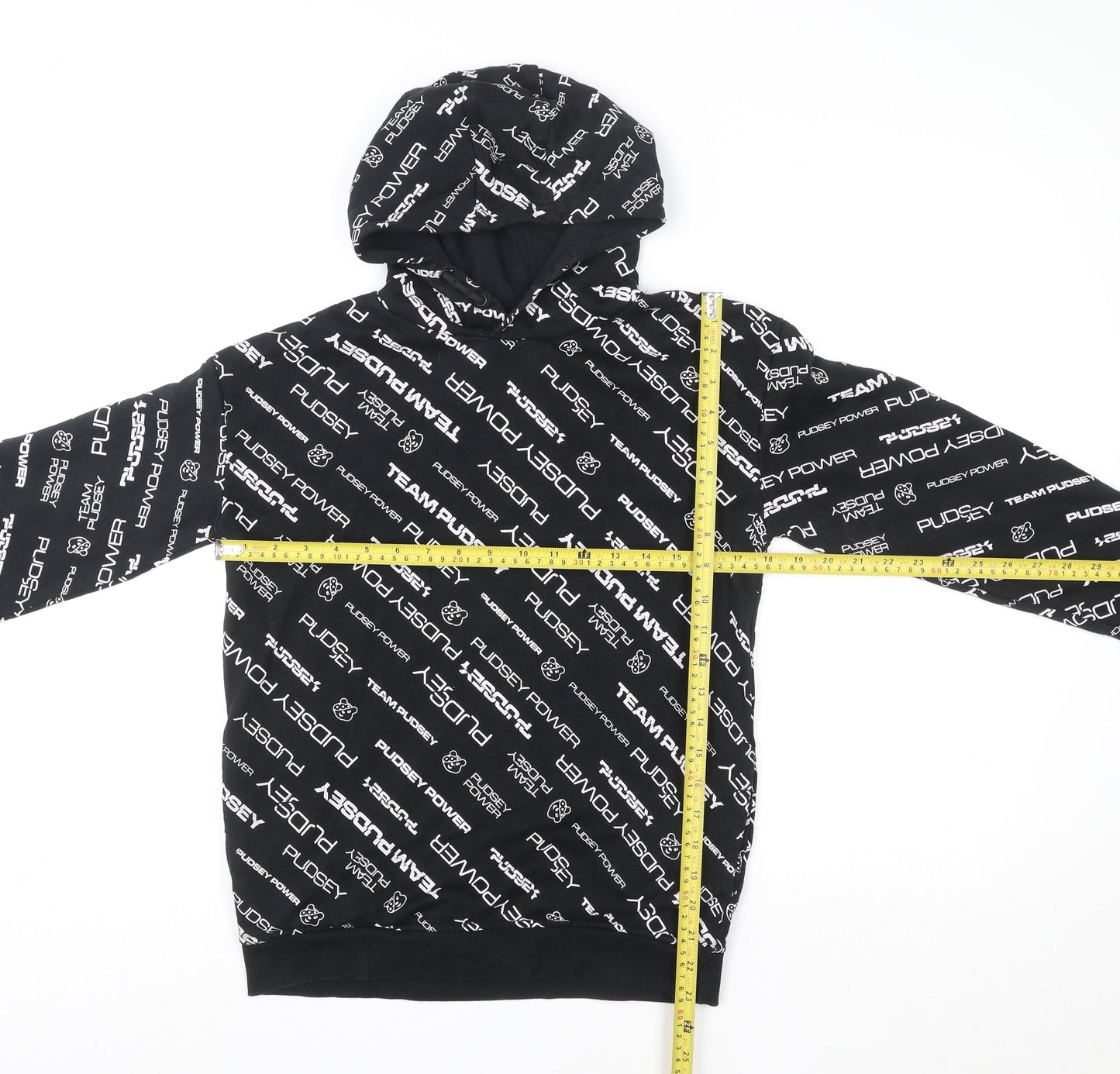 George Boys Black TEAM PUDSEY Pullover Hoodie 11-12 Years Graphic Print
