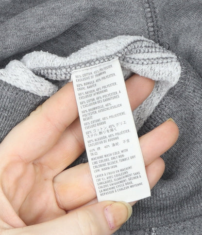 Hollister Women Grey Full Zip Hoodie Small Cotton Blend Casual