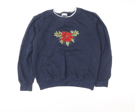 Womens UK Size L Damart Blue Pullover Sweatshirt