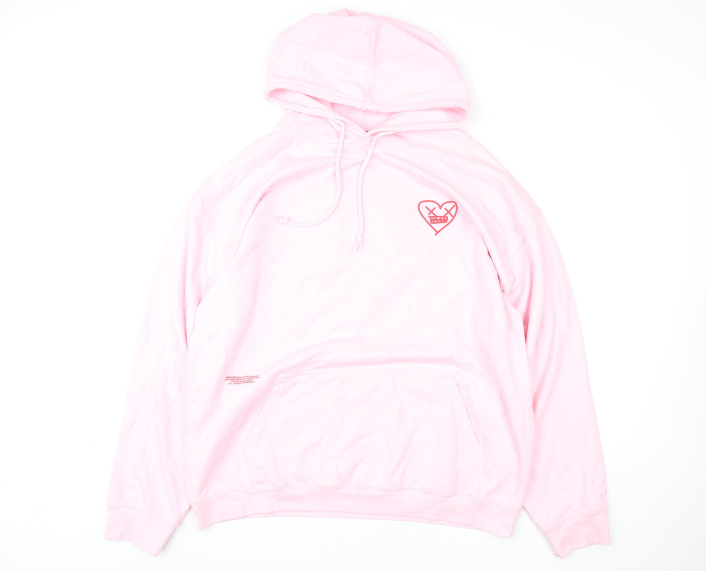 Unisex Adults UK Size L boohooMAN Pink Pullover Hoodie