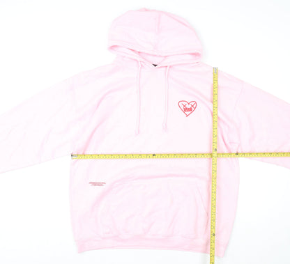 Unisex Adults UK Size L boohooMAN Pink Pullover Hoodie