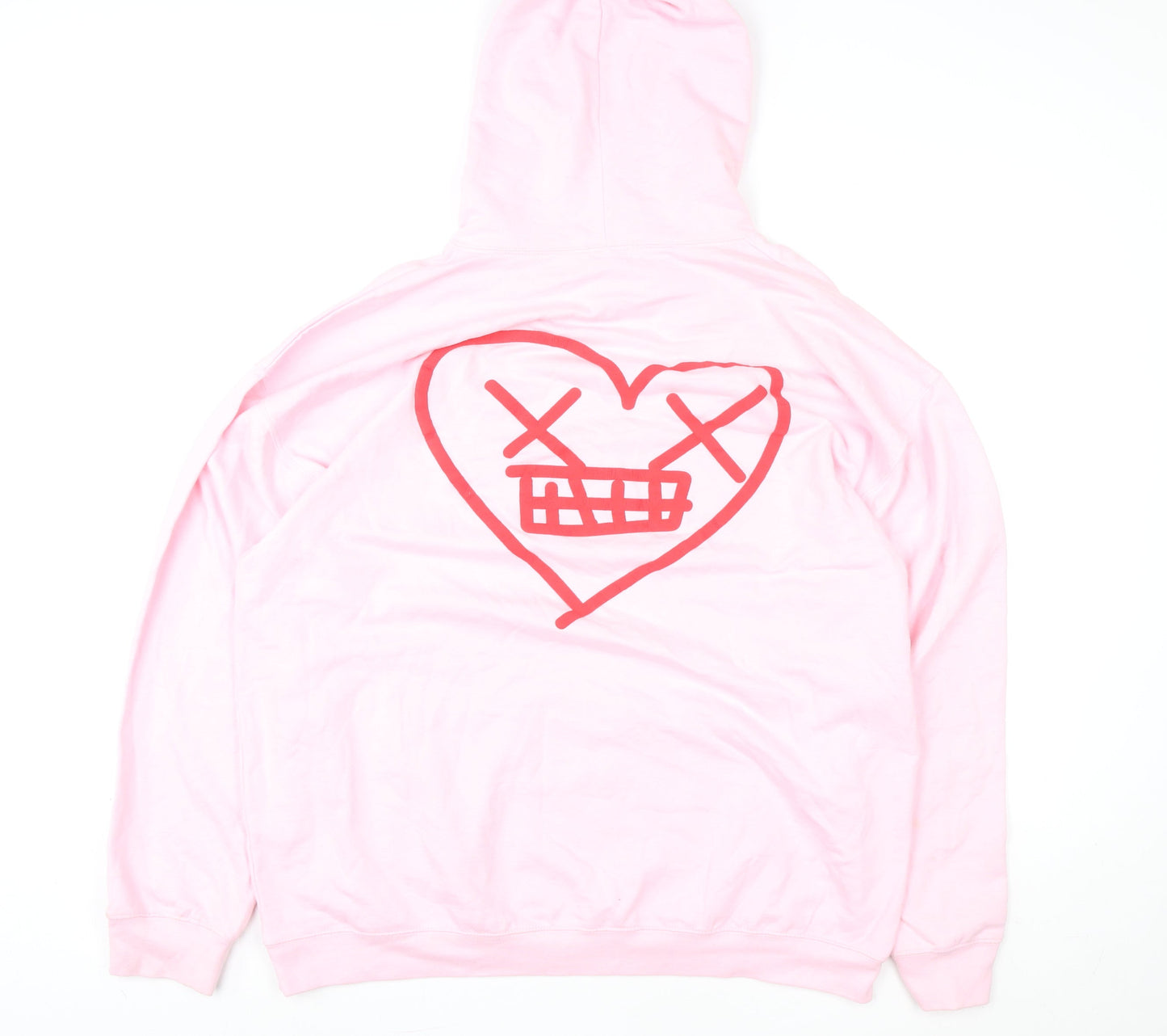 Unisex Adults UK Size L boohooMAN Pink Pullover Hoodie