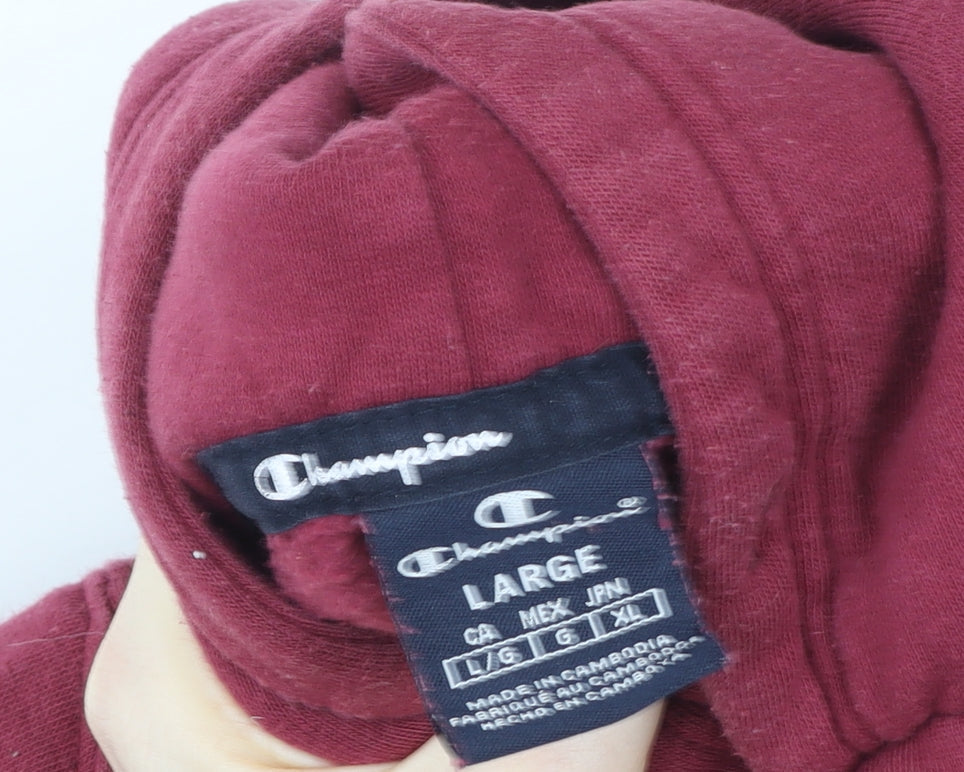 Mens UK Size L Champion Red Pullover Hoodie