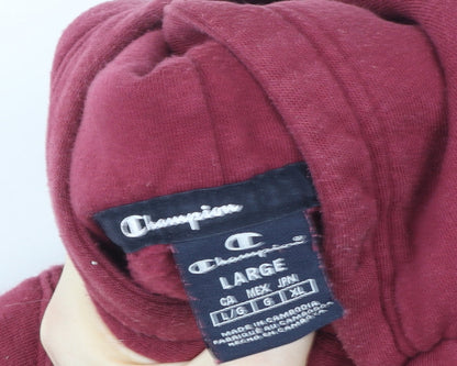 Mens UK Size L Champion Red Pullover Hoodie