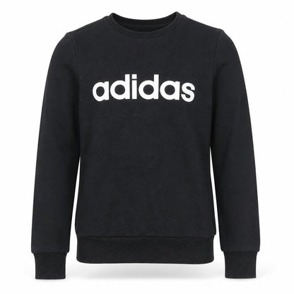 Adidas Boys Black Logo Pullover Sweatshirt 11-12 Years Regular Fit