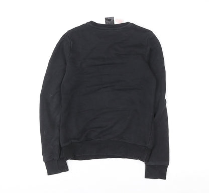Adidas Boys Black Logo Pullover Sweatshirt 11-12 Years Regular Fit