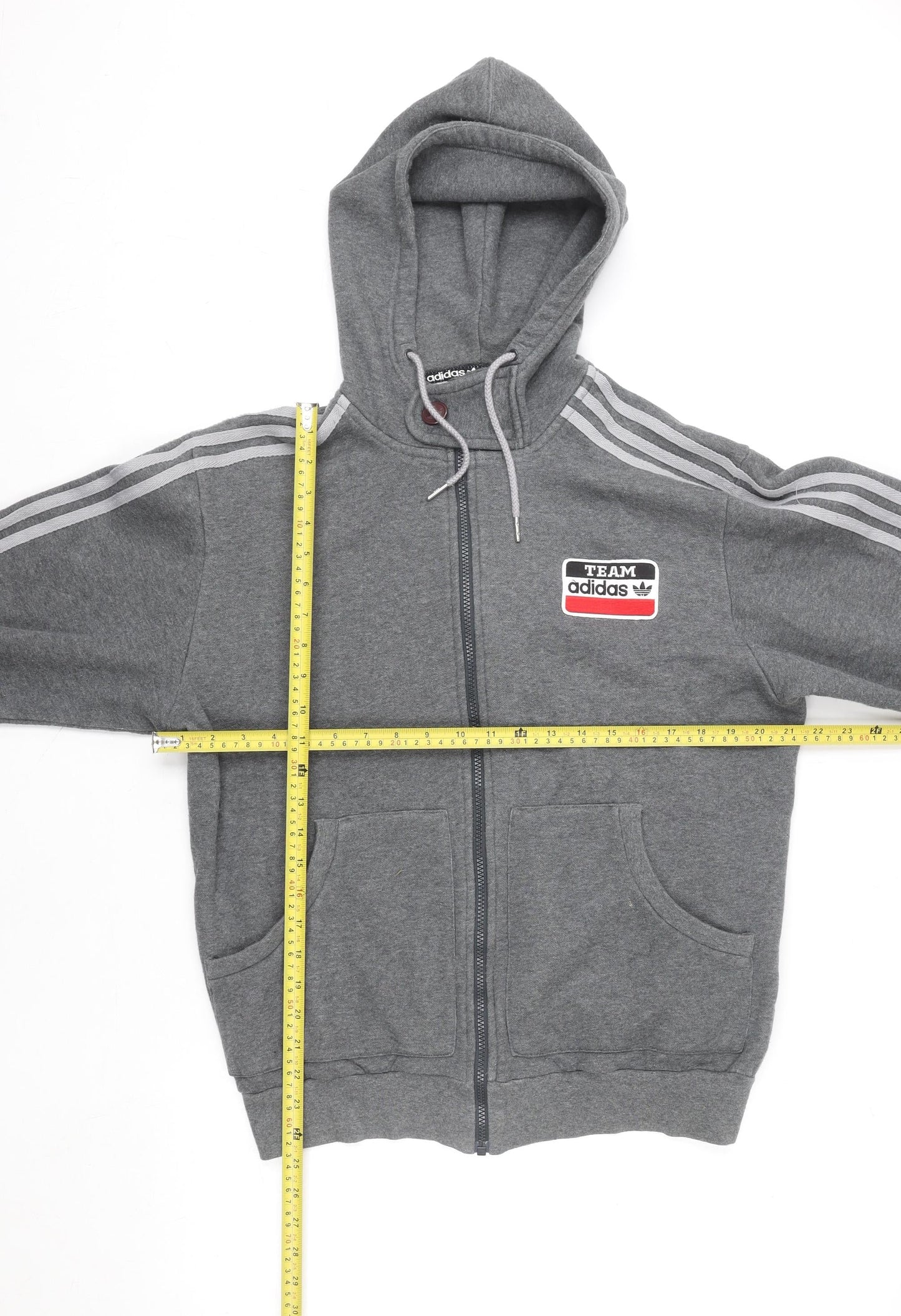 Mens UK Size M adidas Grey Full Zip Hoodie