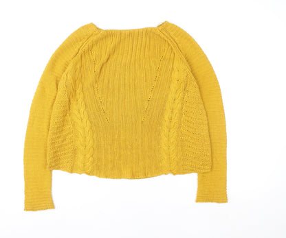 Womens UK Size S Zara Yellow Pullover Sweatshirt