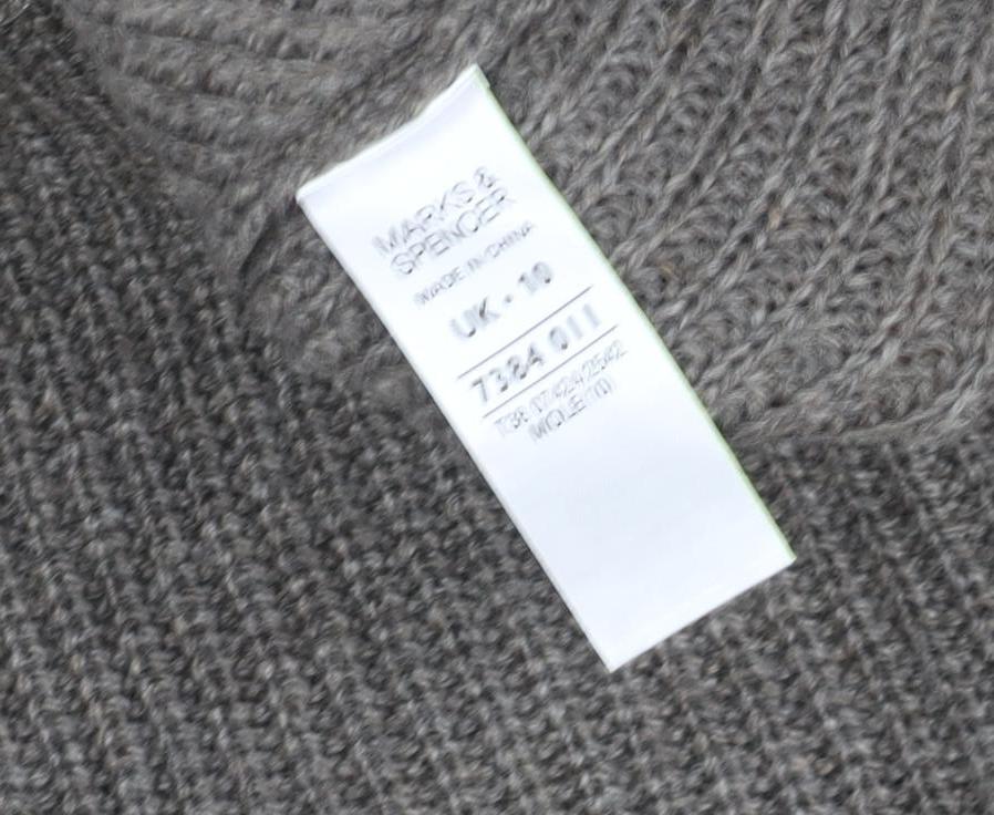 Marks and Spencer Women Brown Size 10 Wool Knit Long Sleeve Jumper Dress