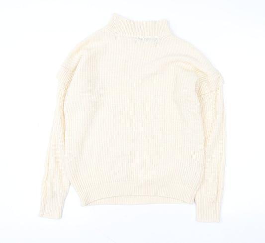 Brave Soul Women Ivory Knit Pullover Sweater Small