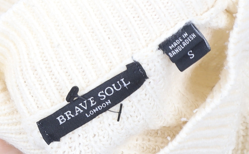 Womens UK Size S Brave Soul Ivory Pullover Sweatshirt