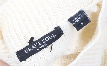 Womens UK Size S Brave Soul Ivory Pullover Sweatshirt