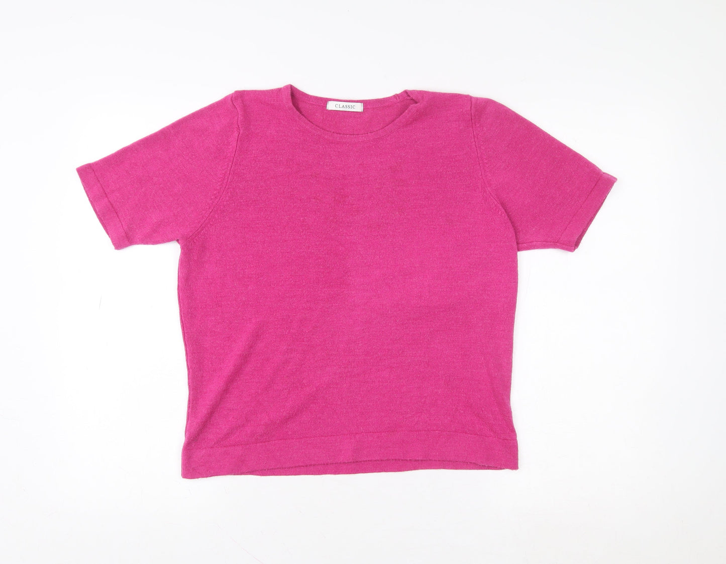 Womens UK Size 14 Marks and Spencer Pink Basic T-Shirt