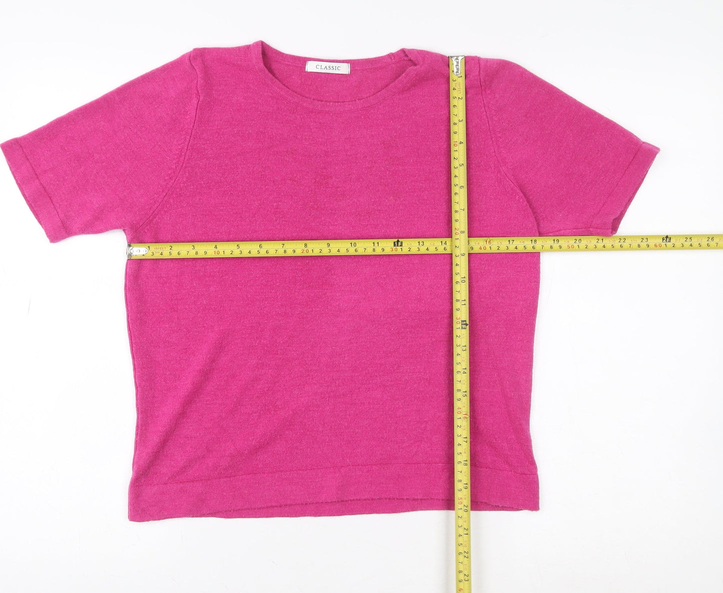 Womens UK Size 14 Marks and Spencer Pink Basic T-Shirt