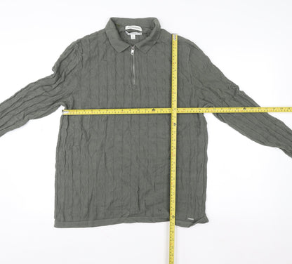 Mens UK Size XL Marks and Spencer Grey 1/2 Zip Sweatshirt