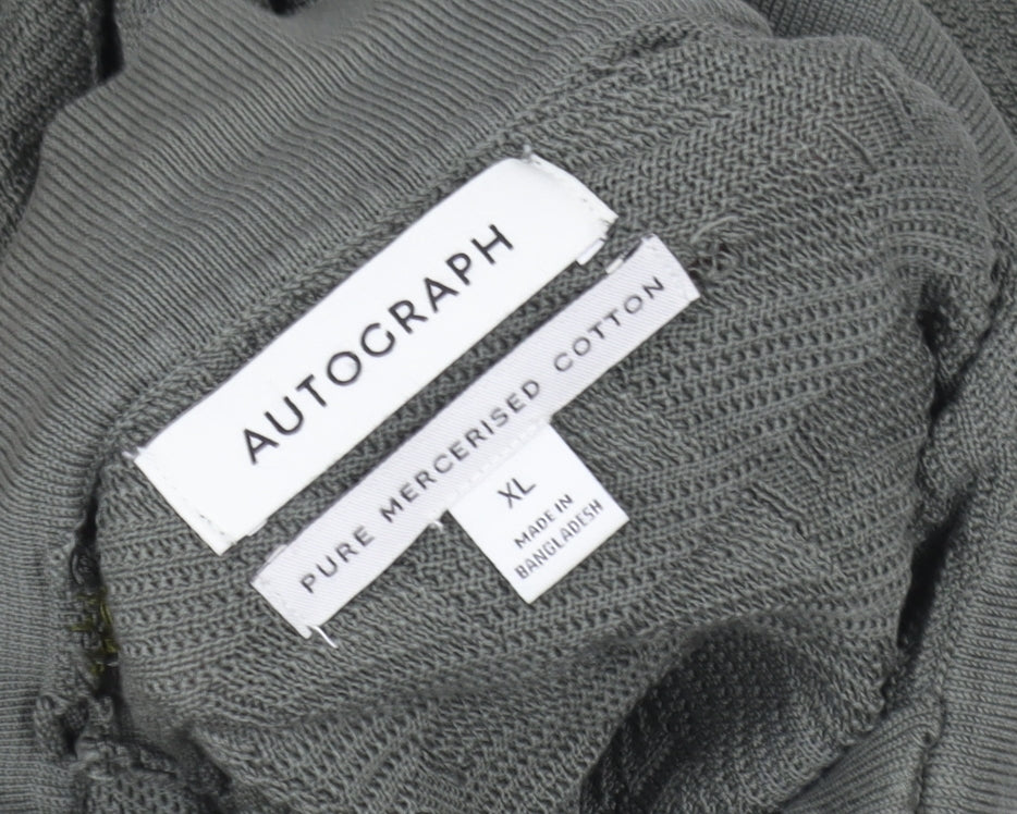 Mens UK Size XL Marks and Spencer Grey 1/2 Zip Sweatshirt