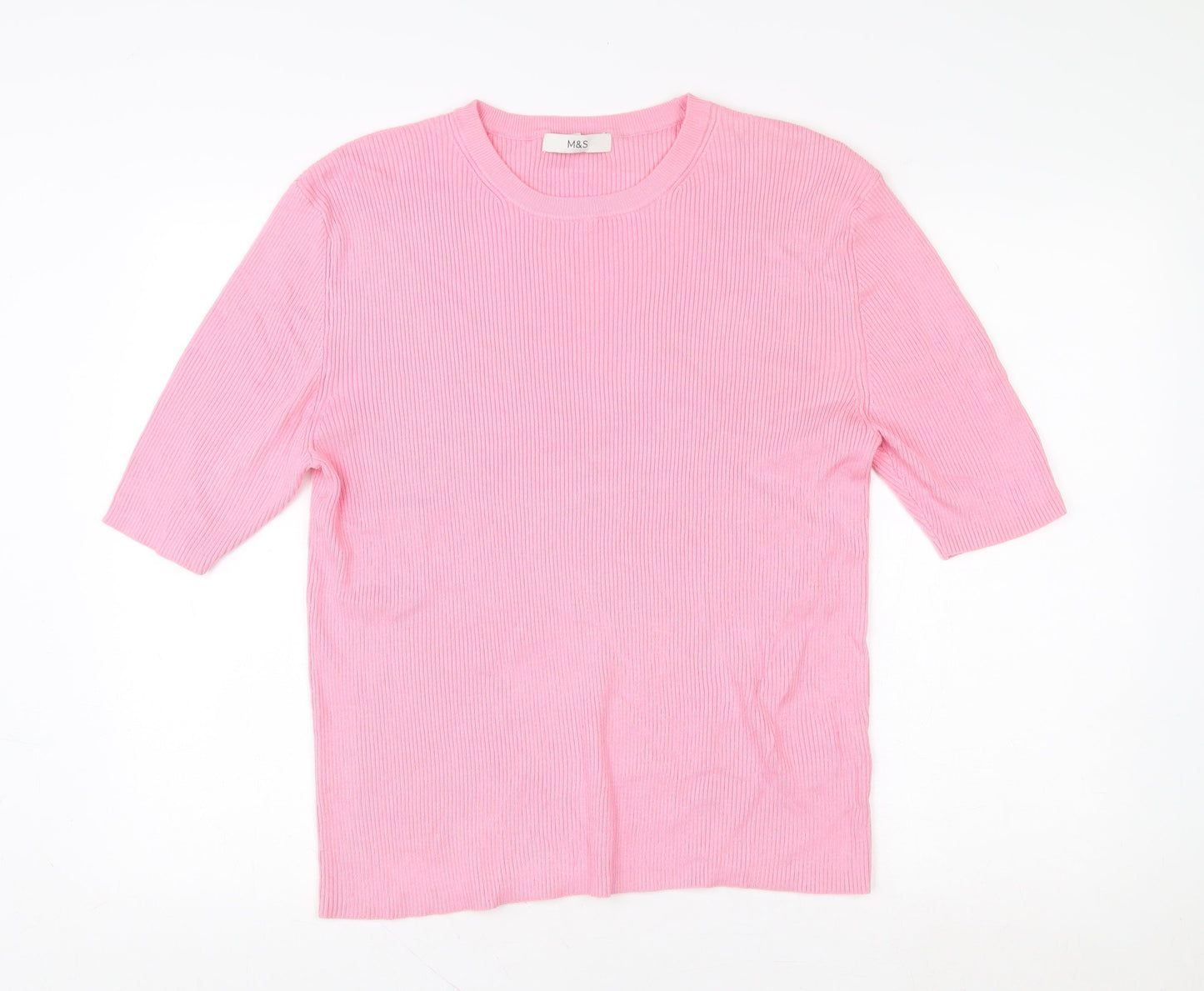Womens UK Size XL Marks and Spencer Pink Basic T-Shirt