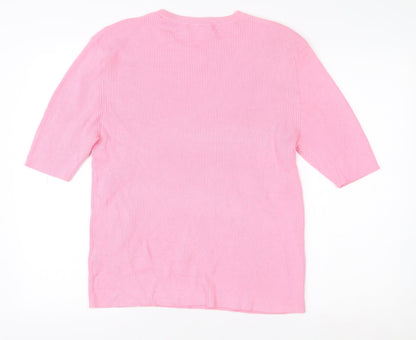 Womens UK Size XL Marks and Spencer Pink Basic T-Shirt