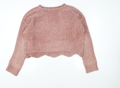 Womens UK Size 8 Zara Pink Pullover Jumper