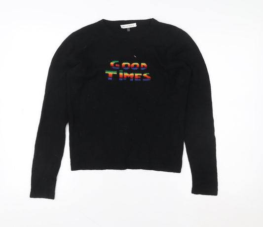 Bella Freud Girls Black Wool Cashmere Pullover Sweatshirt S Good Times