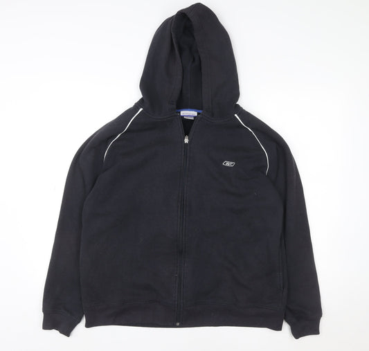 Reebok Womens Black Small Full Zip Hoodie Sweatshirt