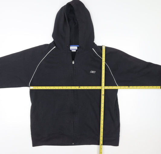 Reebok Womens Black Small Full Zip Hoodie Sweatshirt