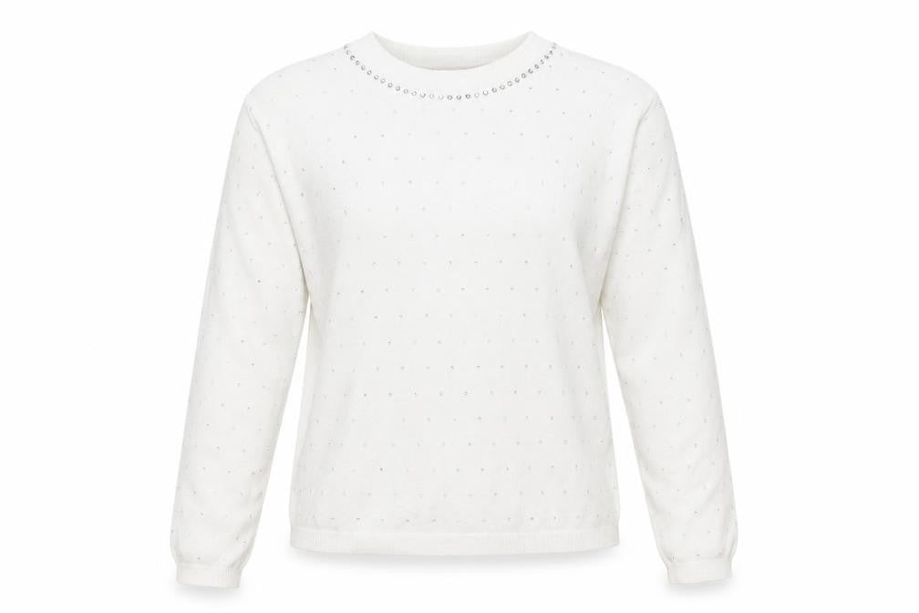 Womens UK Size S Marks and Spencer White Pullover Sweatshirt