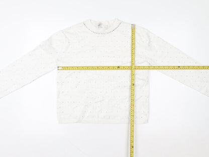 Womens UK Size S Marks and Spencer White Pullover Sweatshirt
