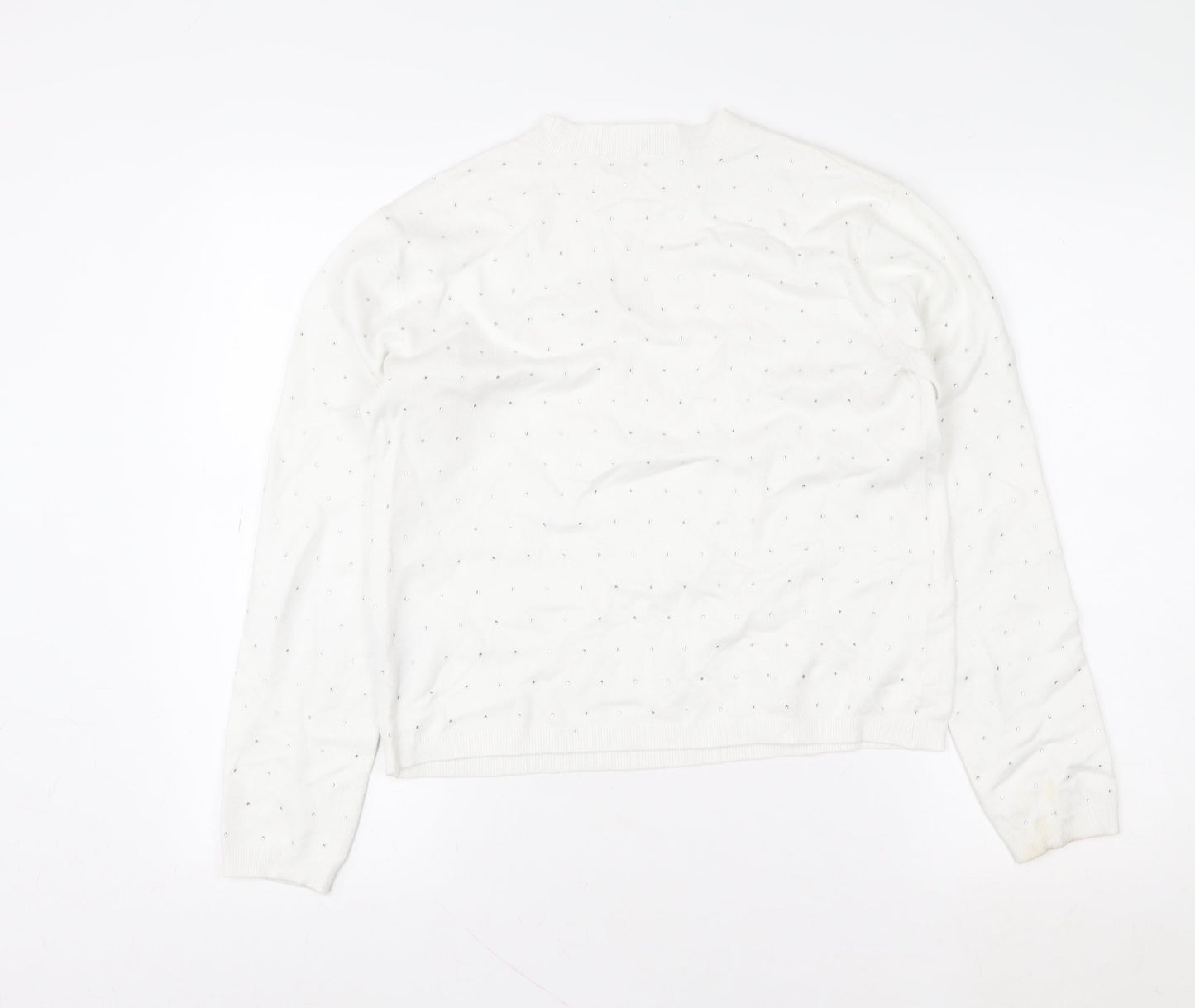 Womens UK Size S Marks and Spencer White Pullover Sweatshirt